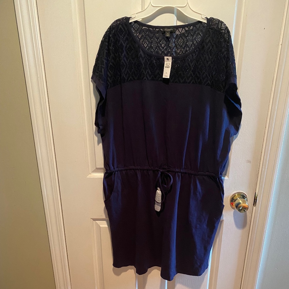 Talbots navy blue summer dress